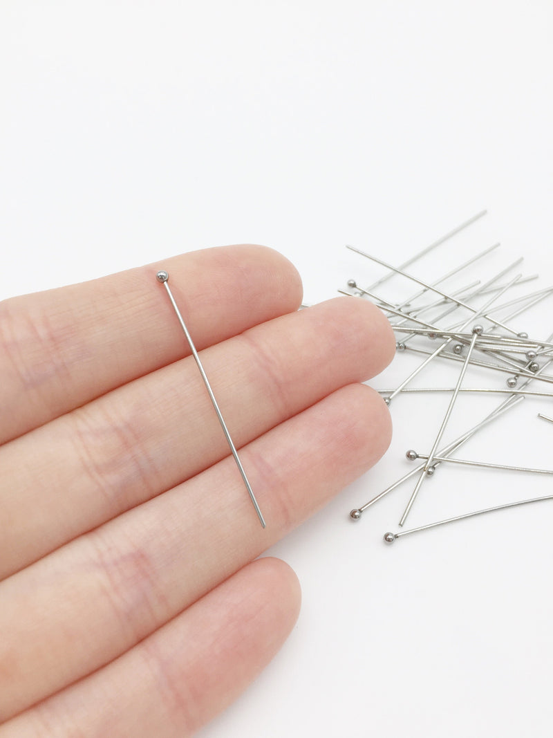 50 x Stainless Steel Ball Head Pins, 40x0.7mm (3718)