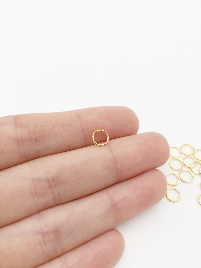 50 x 18K Gold Plated Round Jump Rings, 6x0.7mm (3349)