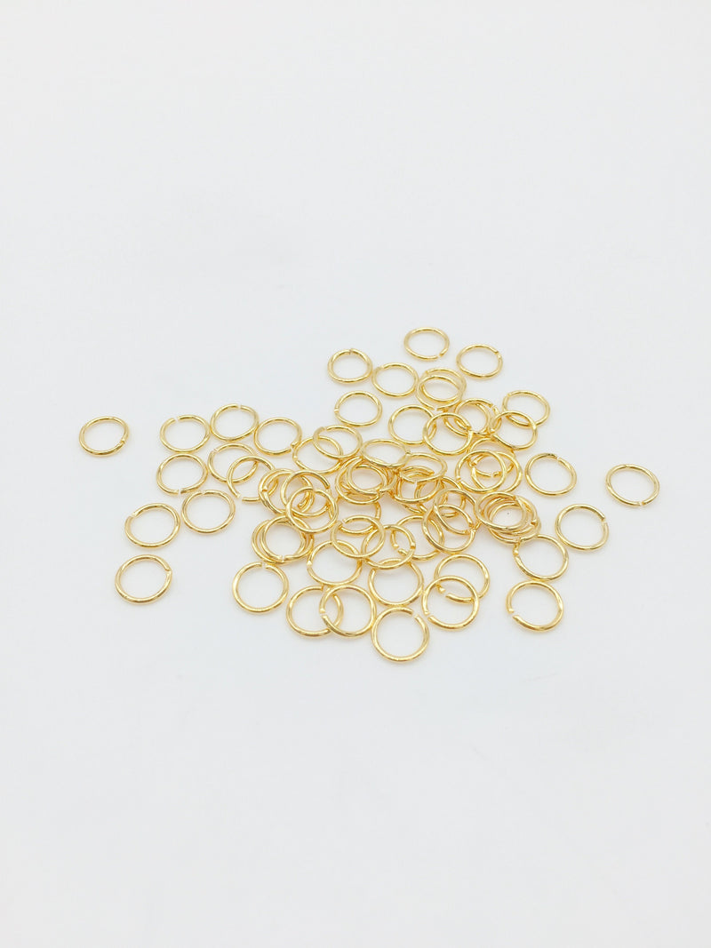 50 x 18K Gold Plated Round Jump Rings, 6x0.7mm (3349)