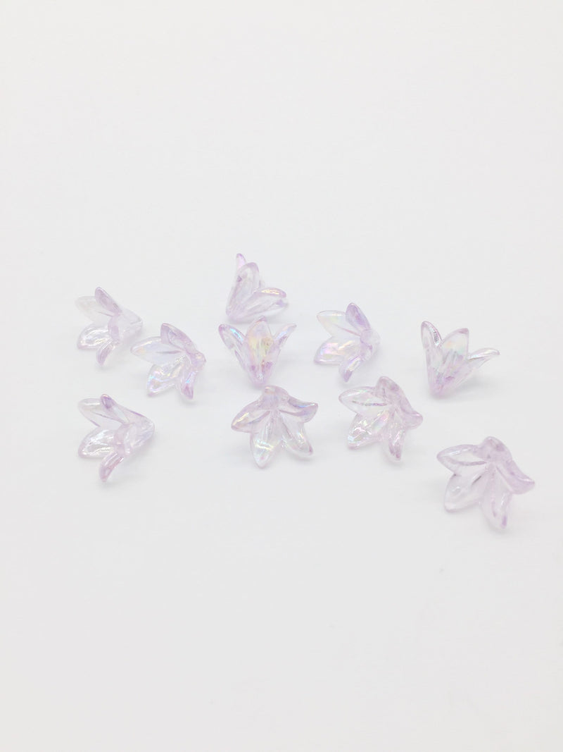 20 x AB Light Purple Acrylic Flower Beads, 15x17mm (A10)