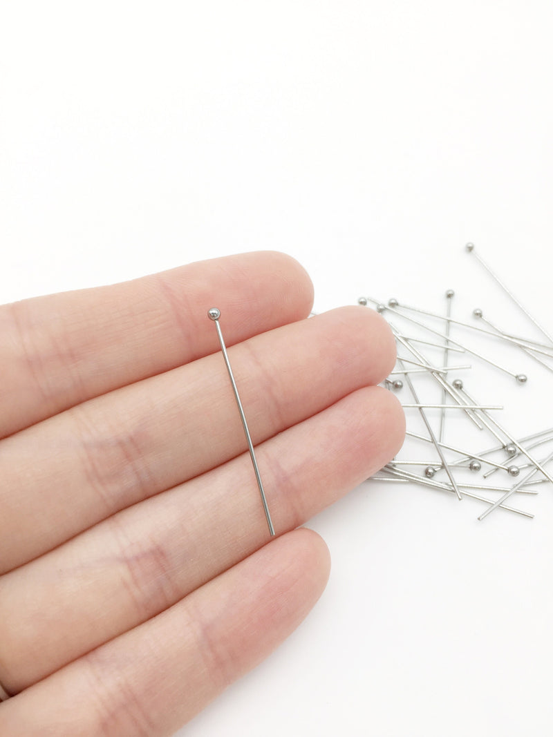 50 x Stainless Steel Ball Head Pins, 35x0.7mm (3719)